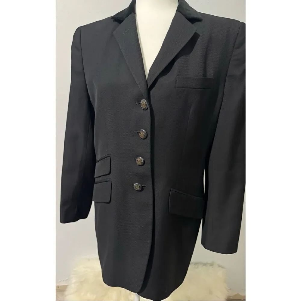 Lauren Ralph Lauren chic pure wool blazer horse on buttons size 12P blazer jacke
